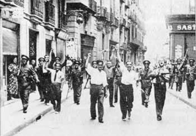 18 &Iota;&omicron;&upsilon;&lambda;ί&omicron;&upsilon; 1936: &Alpha;&rho;&chi;ί&zeta;&epsilon;&iota; &omicron; &Iota;&sigma;&pi;&alpha;&nu;&iota;&kappa;ό&sigmaf; &epsilon;&mu;&phi;ύ&lambda;&iota;&omicron;&sigmaf; &pi;ό&lambda;&epsilon;&mu;&omicron;&sigmaf;