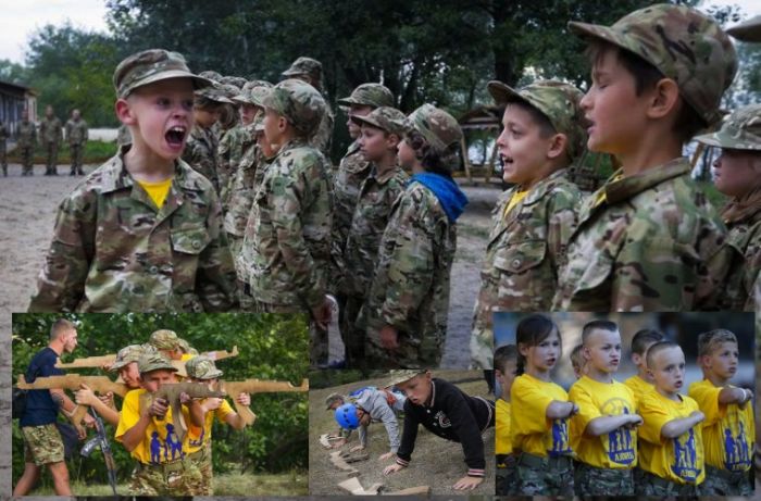 &Kappa;&alpha;́&mu;&pi;&iota;&nu;&gamma;&kappa; &nu;&alpha;&zeta;&iota;&sigma;&tau;&omega;́&nu; &epsilon;&kappa;&pi;&alpha;&iota;&delta;&epsilon;&upsilon;́&epsilon;&iota; &pi;&alpha;&iota;&delta;&iota;&alpha;́ &laquo;&sigma;&tau;&rho;&alpha;&tau;&iota;&omega;́&tau;&epsilon;&sigmaf;&raquo; &sigma;&tau;&eta;&nu; &Omicron;&upsilon;&kappa;&rho;&alpha;&nu;&iota;́&alpha;!