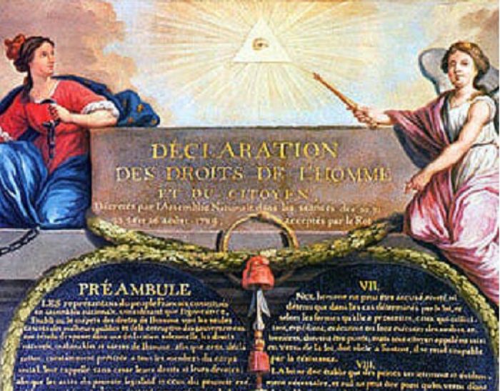 1789: &Eta; &Delta;&iota;&alpha;&kappa;ή&rho;&upsilon;&xi;&eta; &tau;&omega;&nu; &delta;&iota;&kappa;&alpha;&iota;&omega;&mu;ά&tau;&omega;&nu; &tau;&omicron;&upsilon; &alpha;&nu;&theta;&rho;ώ&pi;&omicron;&upsilon; &kappa;&alpha;&iota; &tau;&omicron;&upsilon; &pi;&omicron;&lambda;ί&tau;&eta;